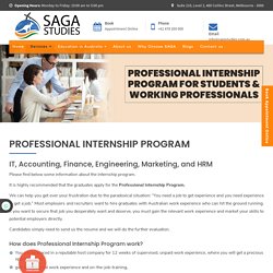 Professional Internship Program in Australia with Saga Studies