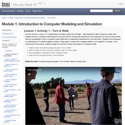 Project GUTS Online Professional Development Course - - Module 1: Introduction to Computer Modeling and Simulation