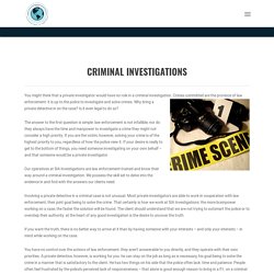 Professional Organization For Criminal Investigators
