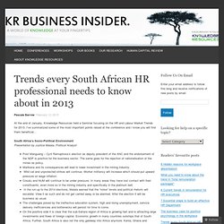 Trends every South African HR professional needs to know about in 2013