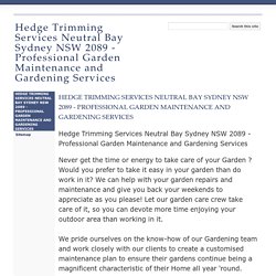 Hedge Trimming Services Neutral Bay Sydney NSW 2089 - Professional Garden Maintenance and Gardening Services