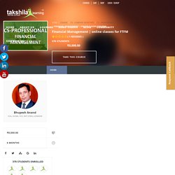 CS Professional Financial Management online offline video classes for FTFM