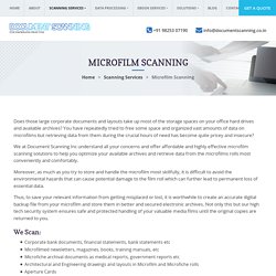 Professional Microfilm Scanning Services, Solution to Scan Microfilm