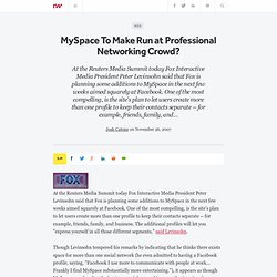 MySpace To Make Run at Professional Networking Crowd?