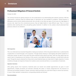 Professional Obligations Of General Dentists