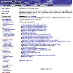 Computer Security Professional Organizations Links