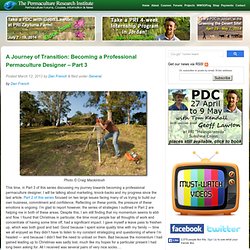 A Journey of Transition: Becoming a Professional Permaculture Designer - Part 3