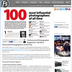 Revista del fotógrafo profesional 100 fotógrafos más influyentes de todos los tiempos