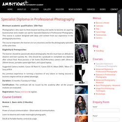 Specialist Diploma in Professional Photography