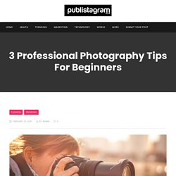 3 Professional Photography Tips For Beginners