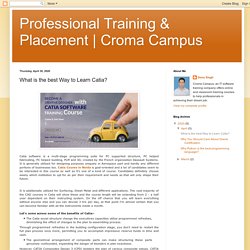 Croma Campus: What is the best Way to Learn Catia?