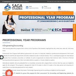 Professional Year Program in Australia with Saga Studies