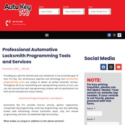 Professional Automotive Locksmith Programming Tools and Services