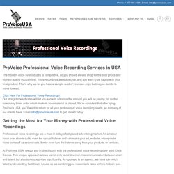 Professional Voice-Over Recordings