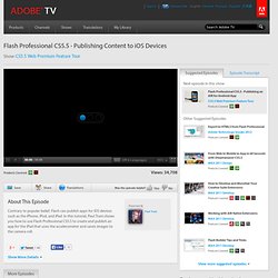 Flash Professional CS5.5 - Publishing Content to iOS Devices