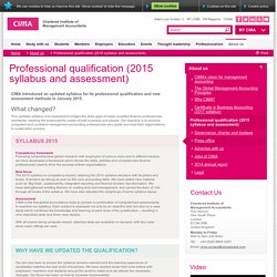 Professional qualification (2015 syllabus and assessment)