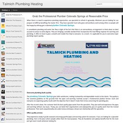 Talmich Plumbing Heating: Grab the Professional Plumber Colorado Springs at Reasonable Price