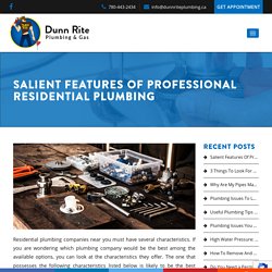Salient Features Of Professional Residential Plumbing