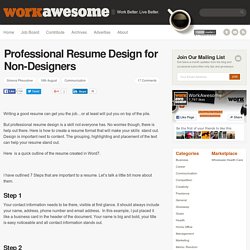 Professional Resume Design for Non-Designers