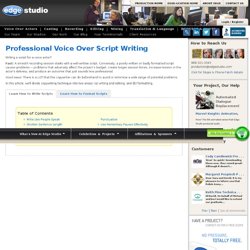 Professional Voice Over Script Writing