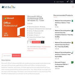 Buy Microsoft Office Professional 2019 Windows 10, 1 User - SoftBest2Buy