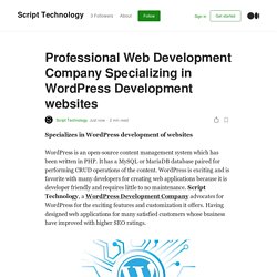 Professional Web Development Company Specializing in WordPress Development websites