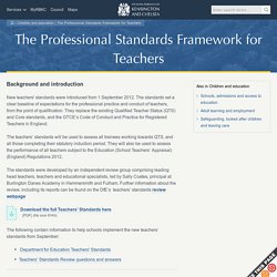 The Professional Standards Framework for Teachers