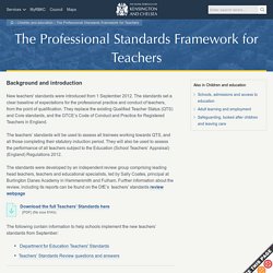 The Professional Standards Framework for Teachers