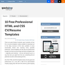 10 Free Professional HTML and CSS CV/Resume Templates