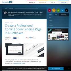 Create a Professional Coming Soon Landing Page PSD Template