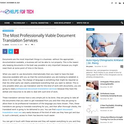 The Most Professionally Viable Document Translation Services