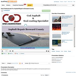 Hire Professionals for Asphalt Repair in Broward County - Codasphalt