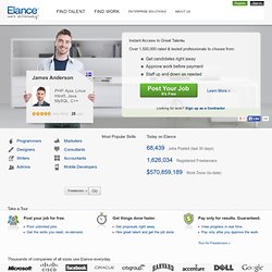 Instant access to freelance professionals, experts, and consultants - Get work done on Elance]