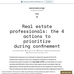 Real estate professionals: the 4 actions to prioritize during confinement – manjindersingh