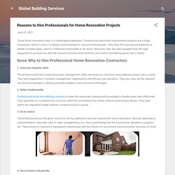 Why should you hire professional for a home renovation project?