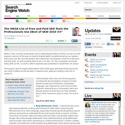 The MEGA List of Free and Paid SEO Tools the Professionals Use [Best of SEW 2010 #3] - Search Engine Watch (SEW)