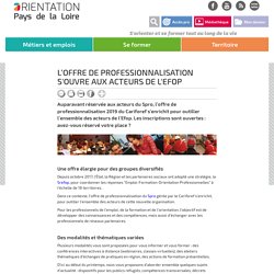 L’offre de professionnalisation s'ouvre aux acteurs de l'Efop