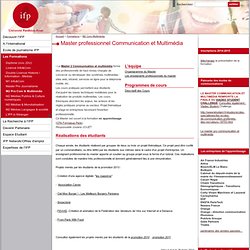 Institut Français de Presse - Master professionnel Communication et Multimédia