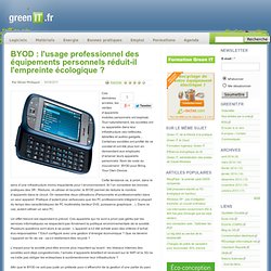 BYOD : l&#039;usage professionnel des équipements personnels réduit-il l&#039;empreinte écologique ?