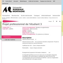 Projet professionnel de l'étudiant 3