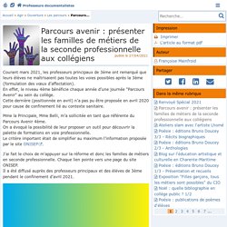 Parcours avenir : présenter les familles de métiers de la seconde professionnelle aux collégiens - Doc'Poitiers - Le site des professeurs documentalistes
