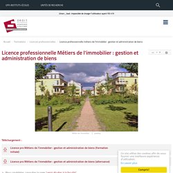 Licence professionnelle Métiers de l'immobilier : gestion et administration de biens - UFR DSEP - Université de Bourgogne