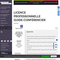 Licence Professionnelle Guide-Conférencier - Service Formation Continue de l’Université de Strasbourg