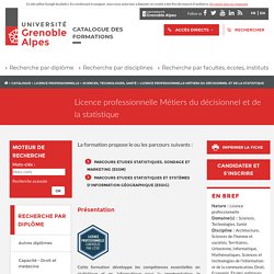 Licence professionnelle Métiers du décisionnel et de la statistique