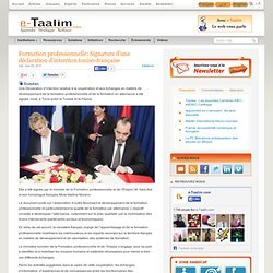 Formation professionnelle: Signature d’une déclaration d’intention tuniso-française 