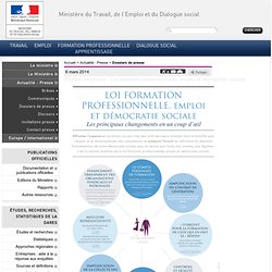 Dossier de presse - Loi formation professionnelle, emploi et démocratie sociale