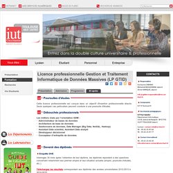 Licence professionnelle Gestion et Traitement Informatique de Données Massives