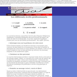 Ecriture Professionnelle : le site de l'essentiel de l'écrit professionnel