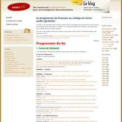 Le programme de Français au collège en livres audio (gratuits) de la 6e à la 3e