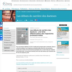 Les débuts de carrière des docteurs : une forte différenciation des trajectoires professionnelles / actualites